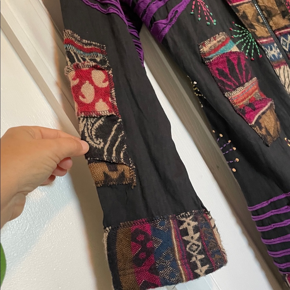 Rising International 2XL Purple/Black Hooded full zip Cardigan jacket tribal - Picture 7 of 11